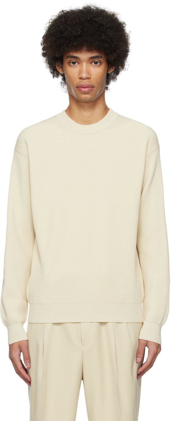 Auralee Off-white Super Hard Twist Sweater In Ivory