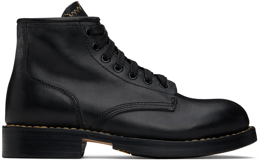 visvim: Black Brigadier Folk W Boots | SSENSE Canada