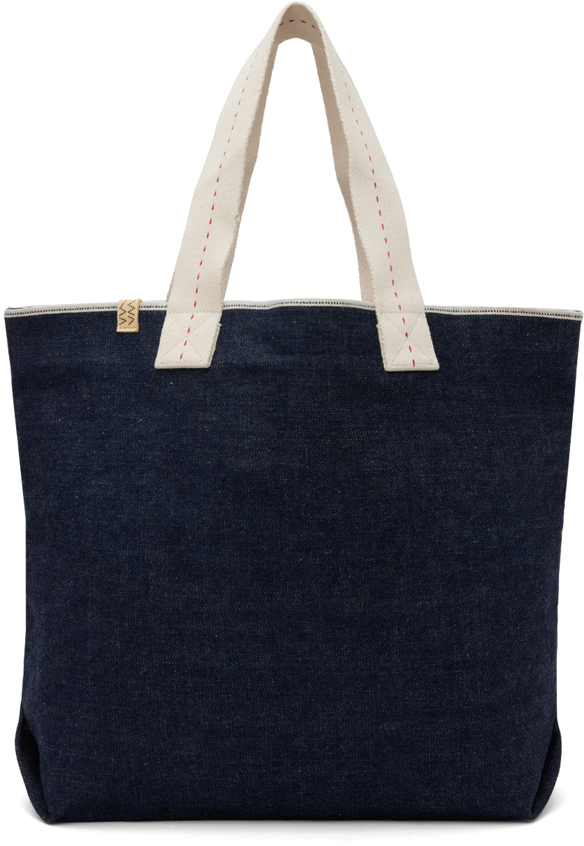 Visvim Indigo Medium Comber Denim Tote In Black