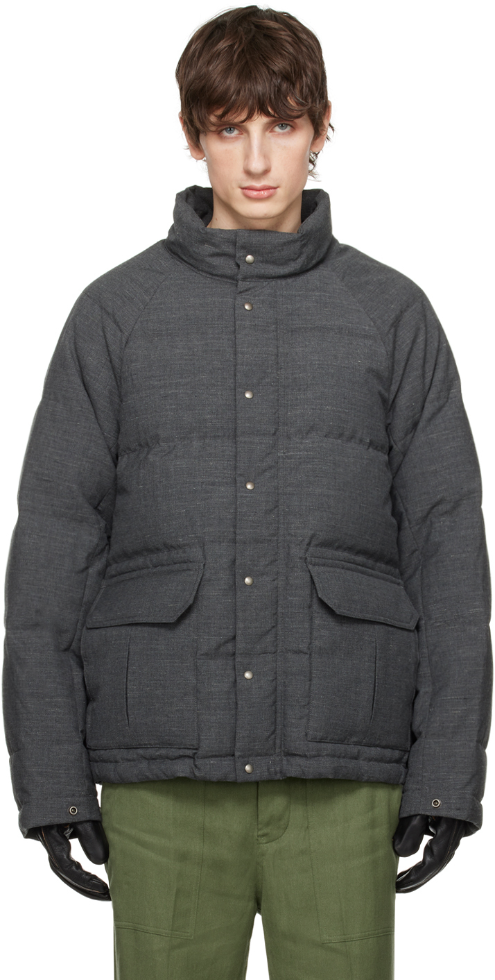 LOW CLASSIC: Gray Volume Down Jacket