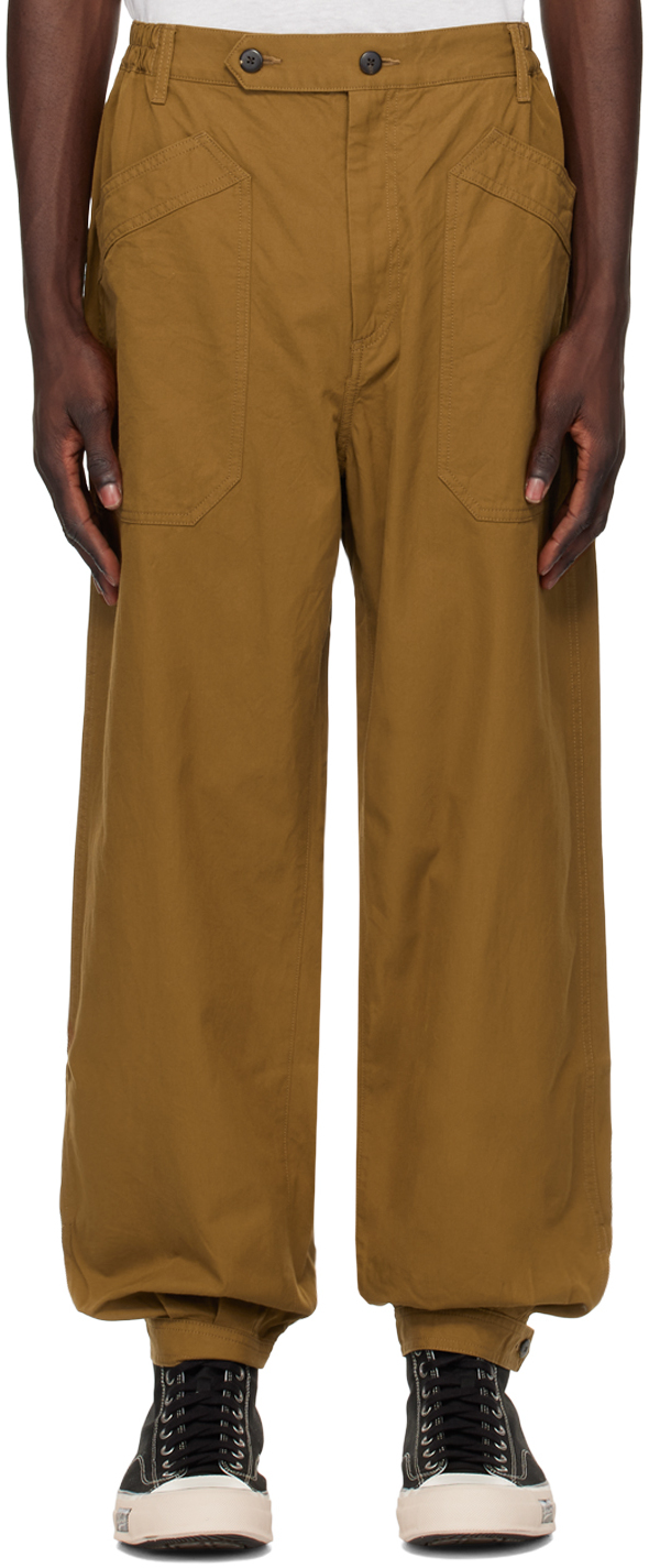 Shop Visvim Brown Carroll Trousers In Lt.brown