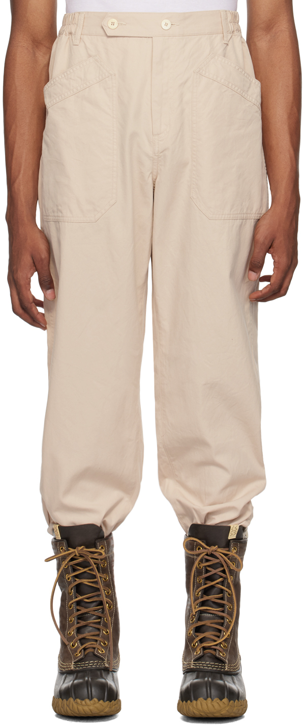 Shop Visvim Beige Carrol Trousers In Ivory