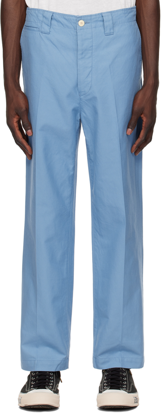 Shop Visvim Blue Field Trousers