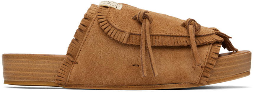 Shop Visvim Brown Christo Shaman-folk Sandals In Lt.brown