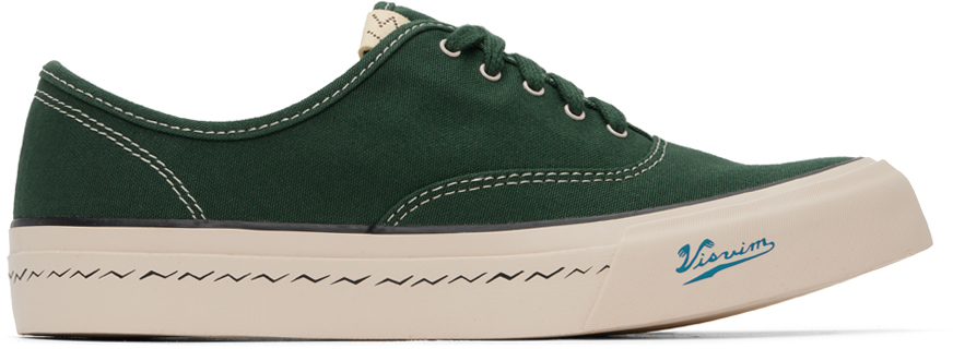 Shop Visvim Green Logan Deck Lo Sneakers