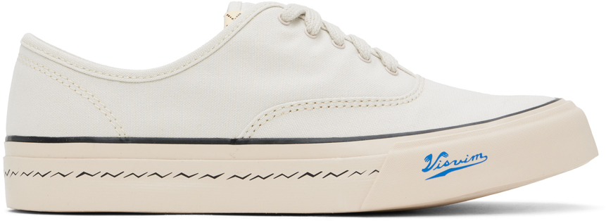 Shop Visvim White Logan Deck Lo Sneakers