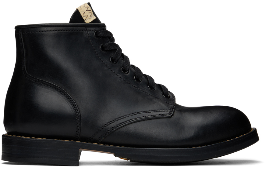 visvim: Black Brigadier-Folk Boots | SSENSE UK