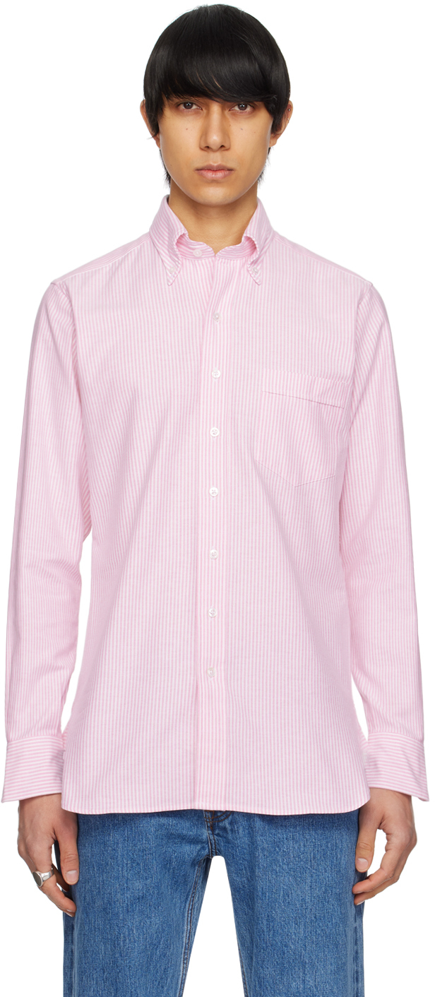Ticking Stripe Scarf Shirt