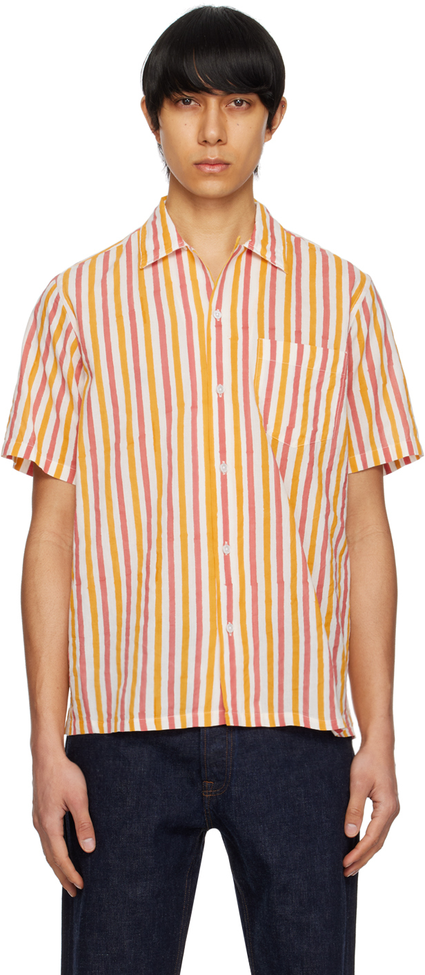 Drake's Multicolor Block Shirt In Yellow