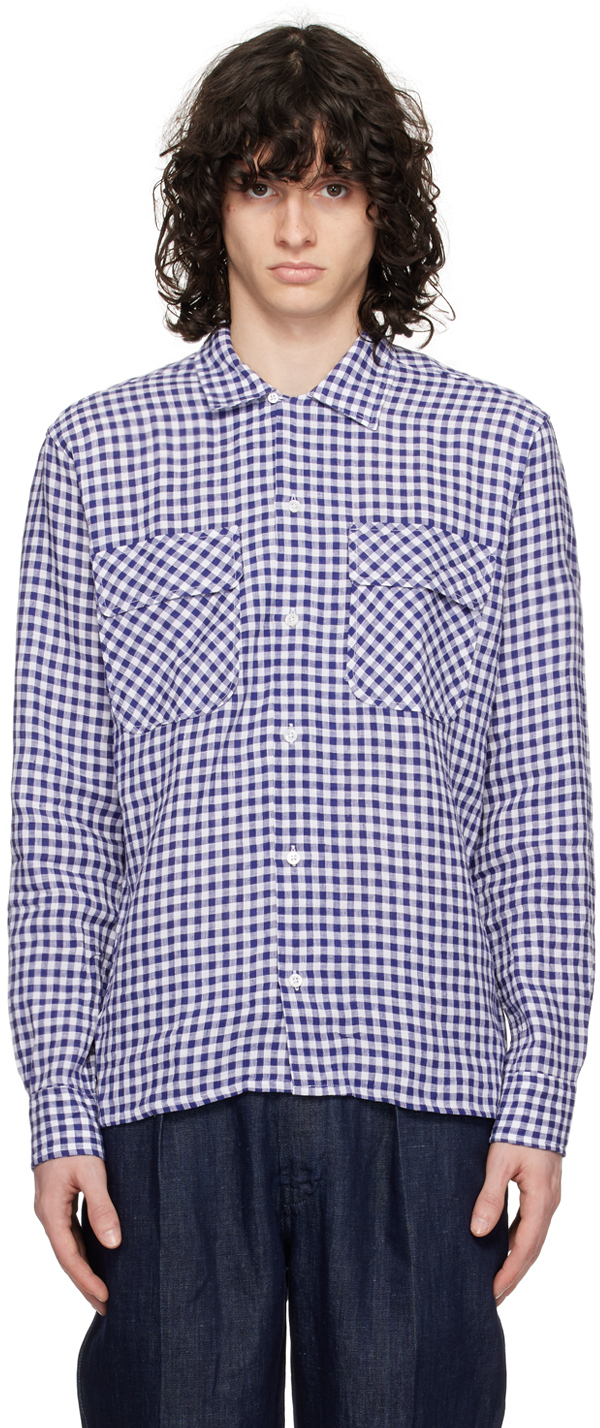 Chemise Blue Drake Marine Bleu/bleu Marine - Taille 44 Pouces - Coton - Parfait état