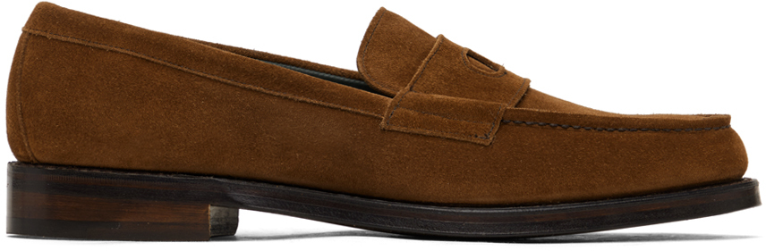 Brown Charles Penny Loafers by Drake's on Sale