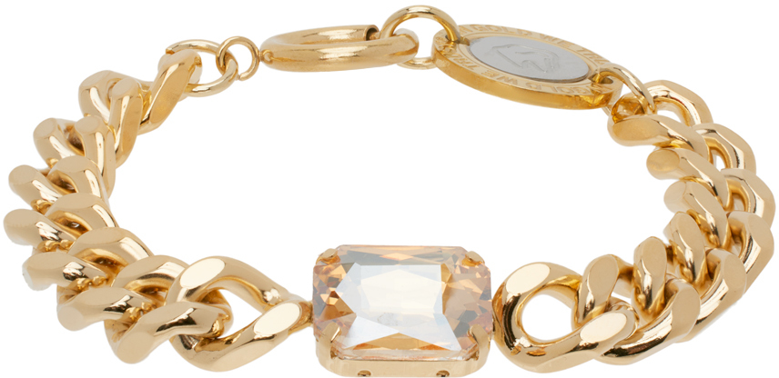 Shop In Gold We Trust Paris Gold Curb Chain Crystal Bracelet