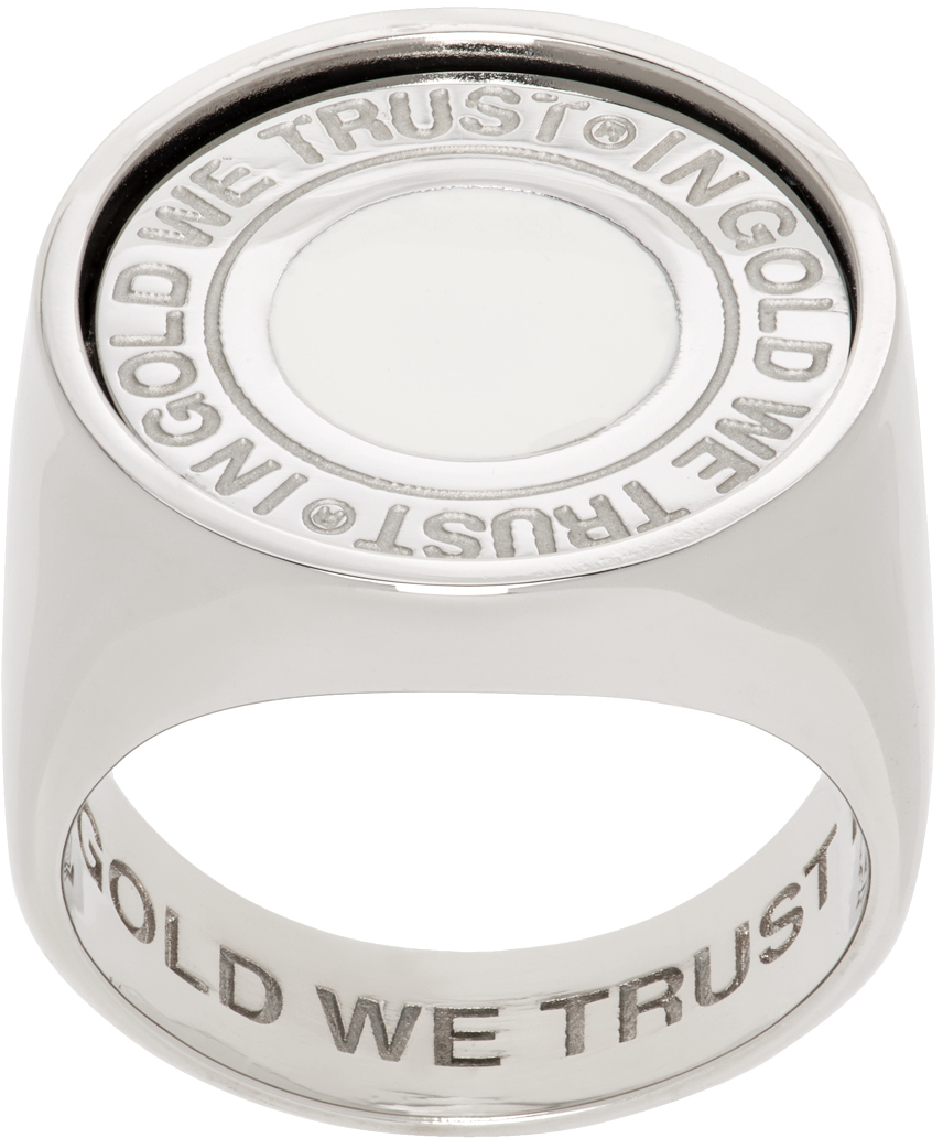 【関税込み】Signet Ring - In Gold We Trust - Palladium - Bra Silver Round Signet Ring by IN GOLD WE TRUST PARIS on Sale