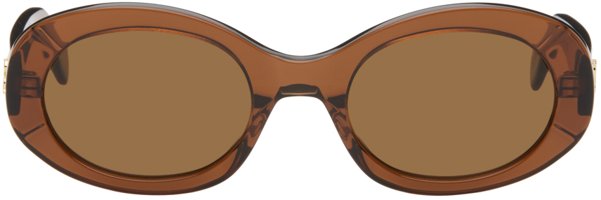 Shop Séfr Brown Orbit Sunglasses In Brown Acetate