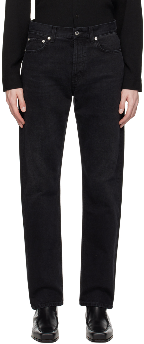 Black Straight Cut Jeans by Séfr on Sale