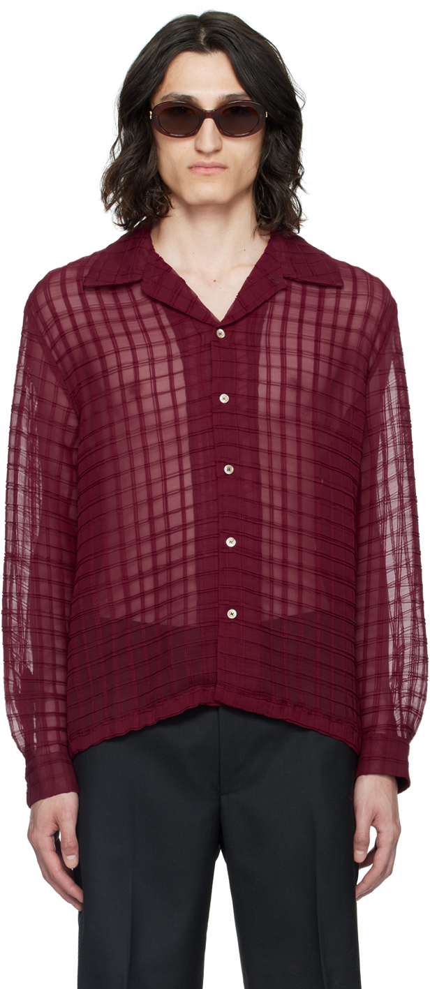 Séfr Red Sancho Shirt In Red Curtain Check