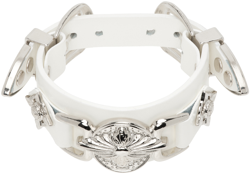 Toga Pulla: White Double Buckle Bracelet | SSENSE