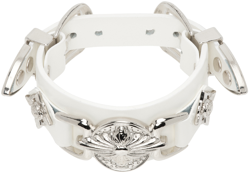 Toga White Double Buckle Bracelet In 01 White