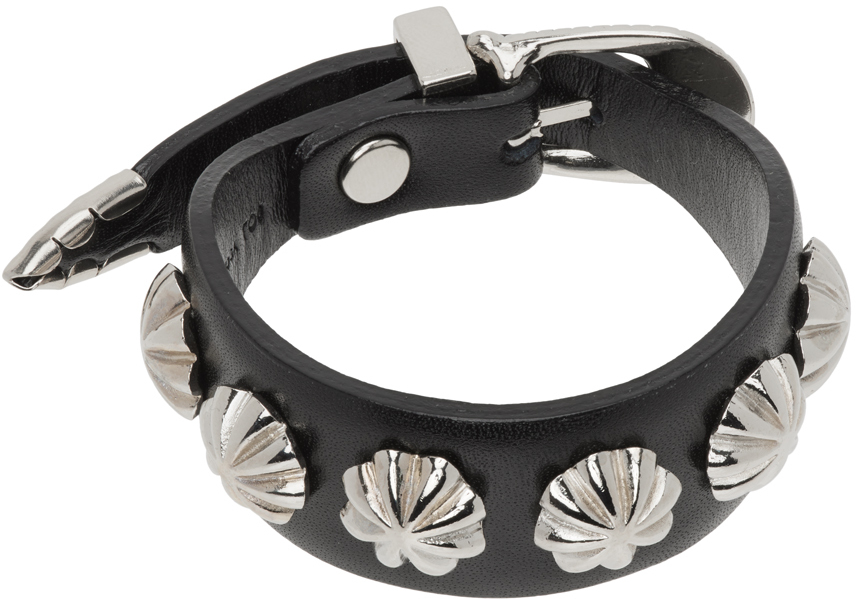 Black Concho Leather Bracelet