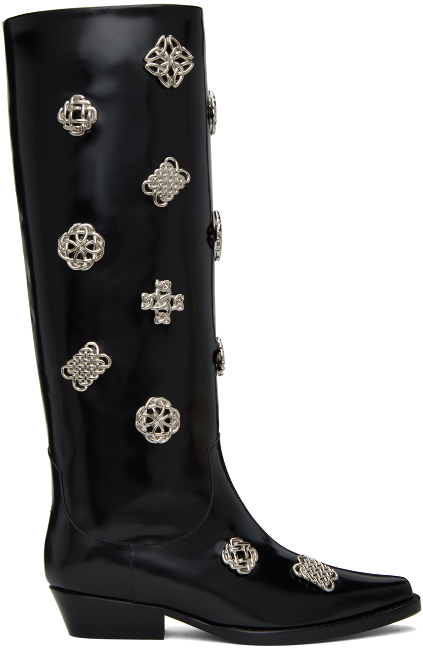 Toga Pulla SSENSE Exclusive Black Embellished Boots
