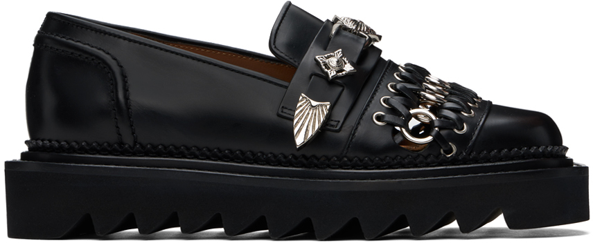 Shop Toga Black Hardware Loafers In Aj1330 Black