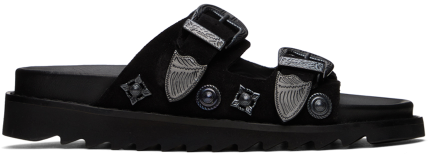 Shop Toga Ssense Exclusive Black Sandals In Aj844 Black