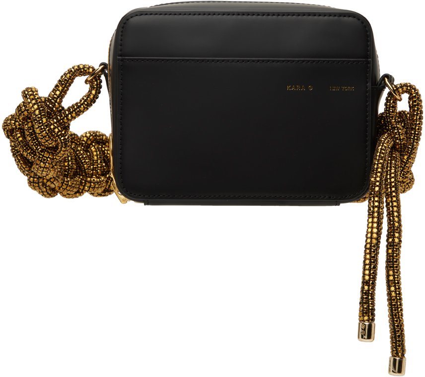 Kara Phone Cord Tasche -  - Leder - Schwarz In Black/gold