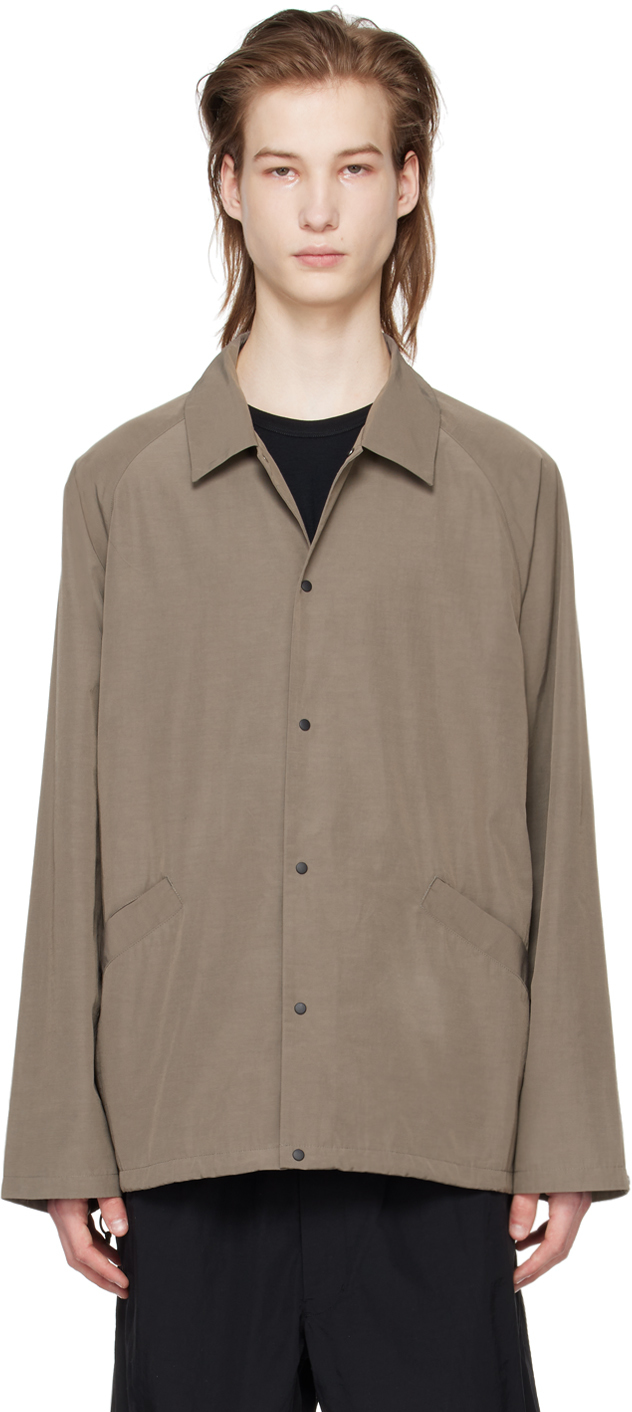 Shop Goldwin Taupe Coach Jacket In Taupe Grey