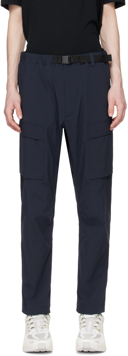 Shop Goldwin Navy Stretch Cargo Pants In Ink Navy