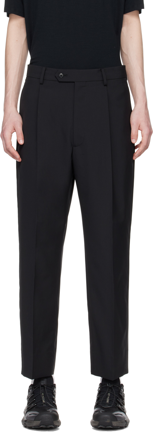 Black One Tuck Trousers