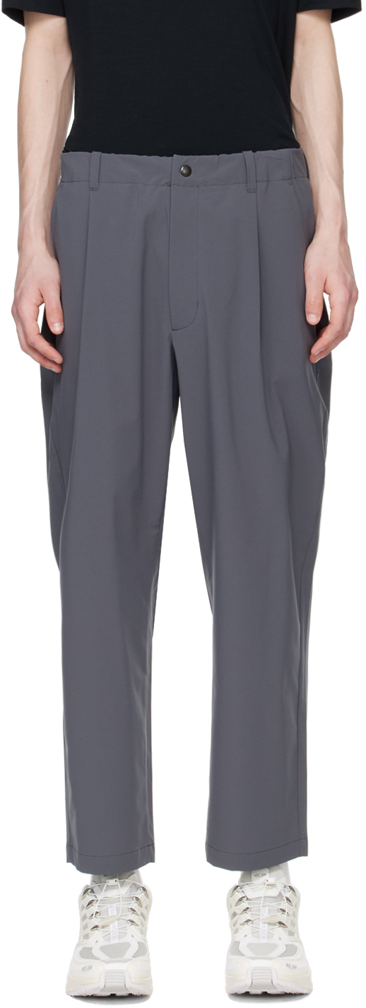 Gray One-Tuck Trousers