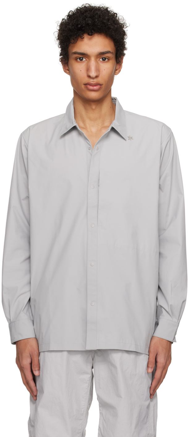 Goldwin Grey All Direction Active Hike Shirt In Mist Grey