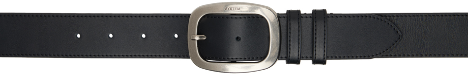 Shop System Black Bold Leather Belt In Bk Black