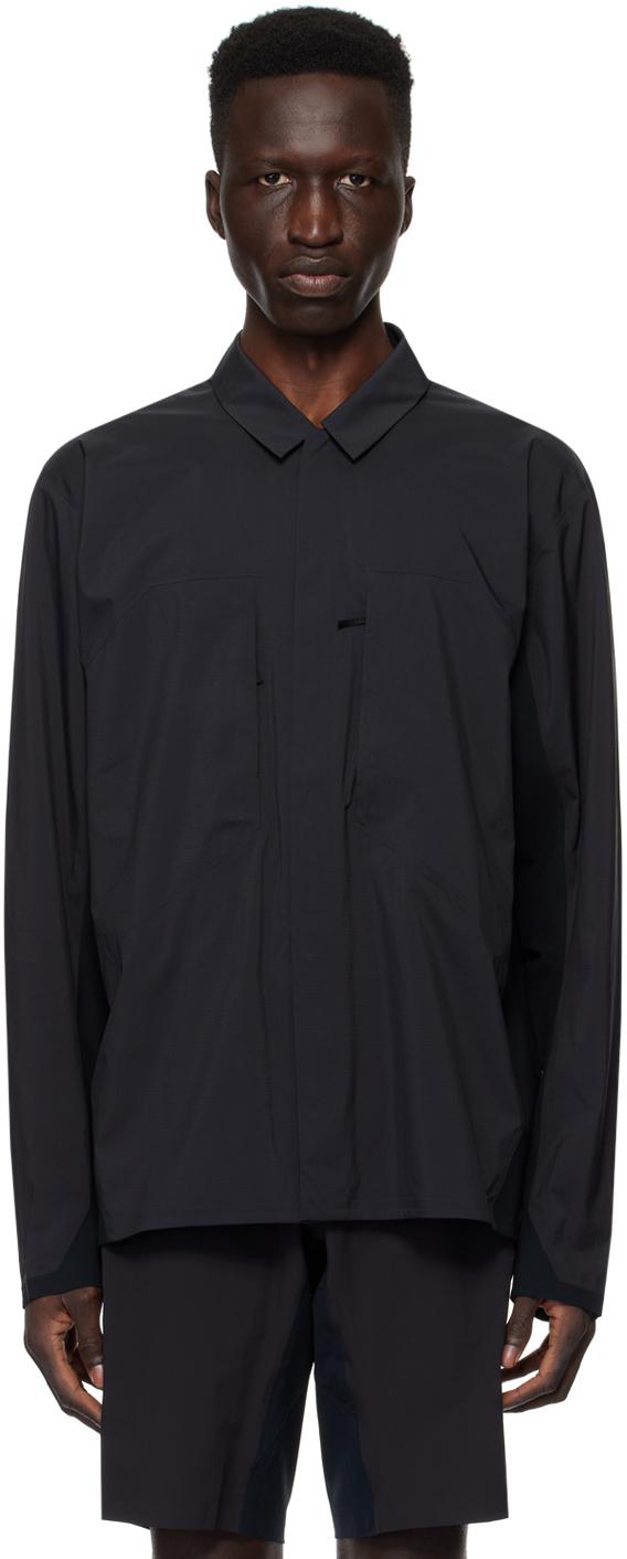 Veilance Mionn Zip-up Shirt Jacket In Black