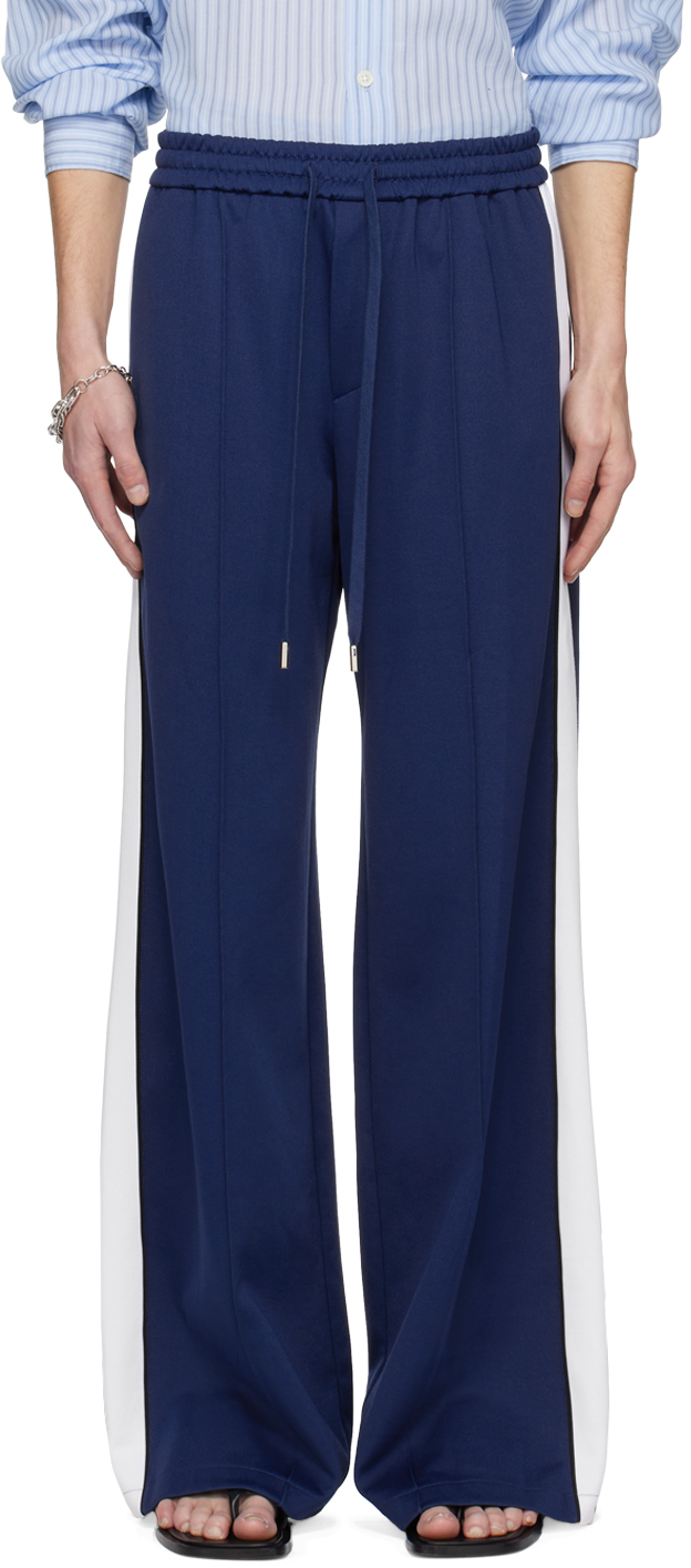 System Blue Piping Track Trousers In Pb Pupple Blue