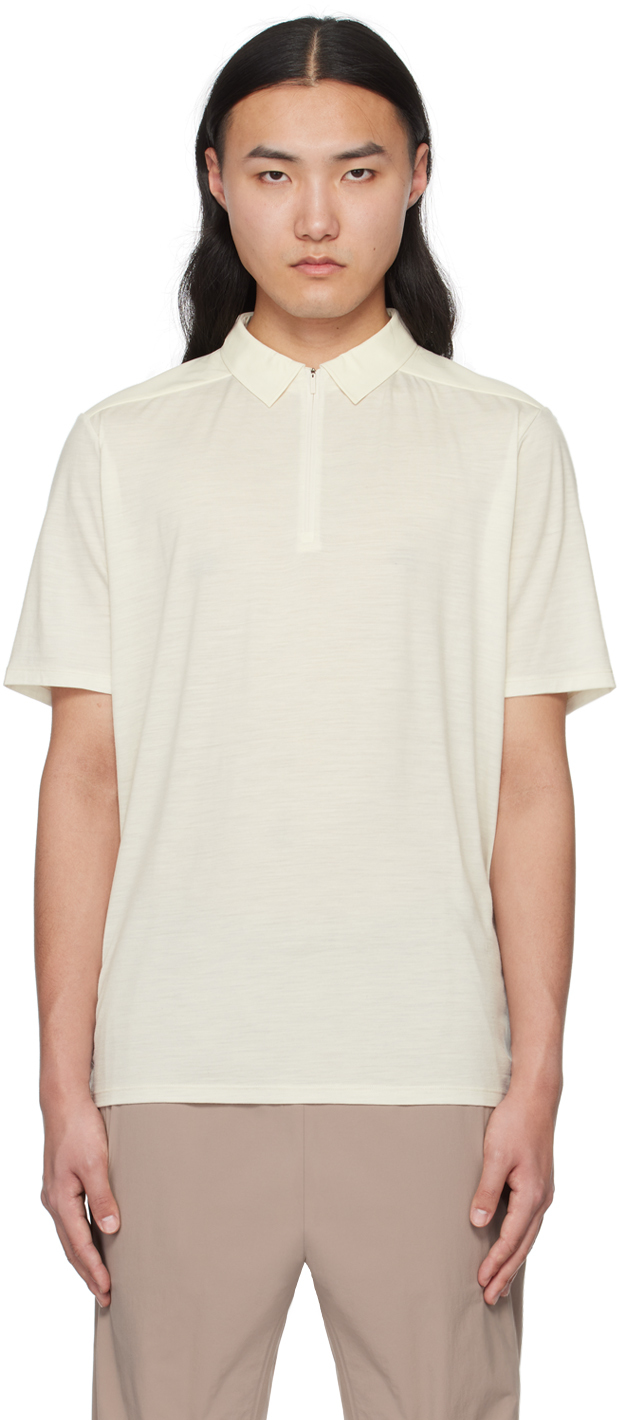 Shop Veilance Off-white Frame Polo In Oat Heather
