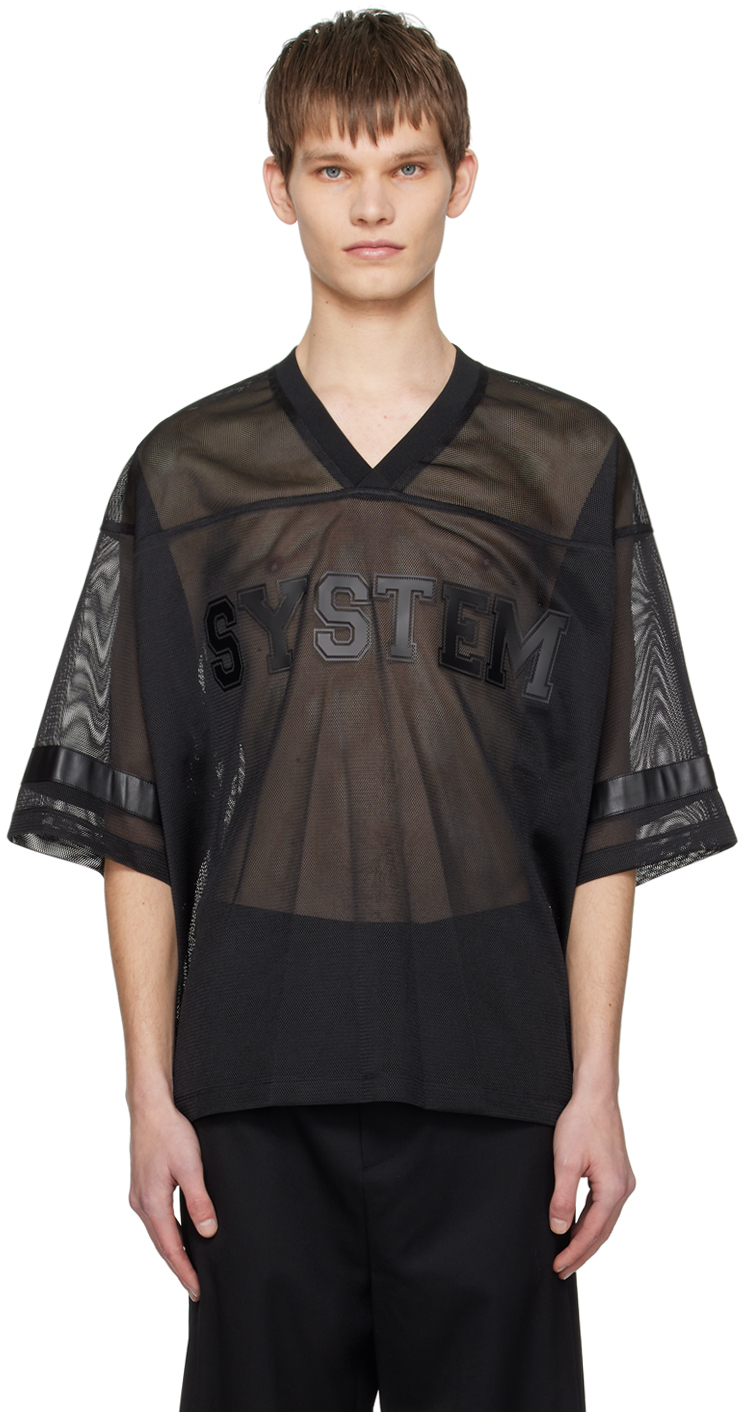 System Black Bonded T-shirt In Bk Black