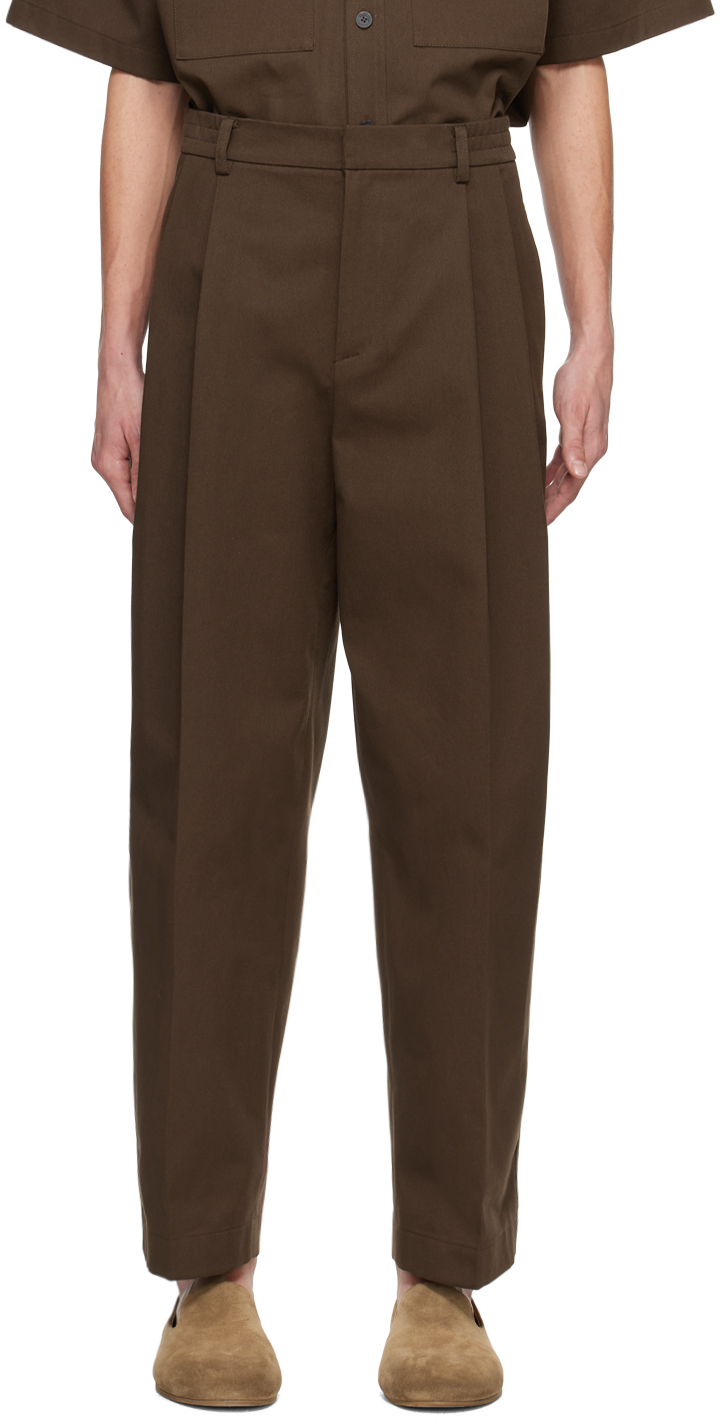 Brown Pleated Trousers