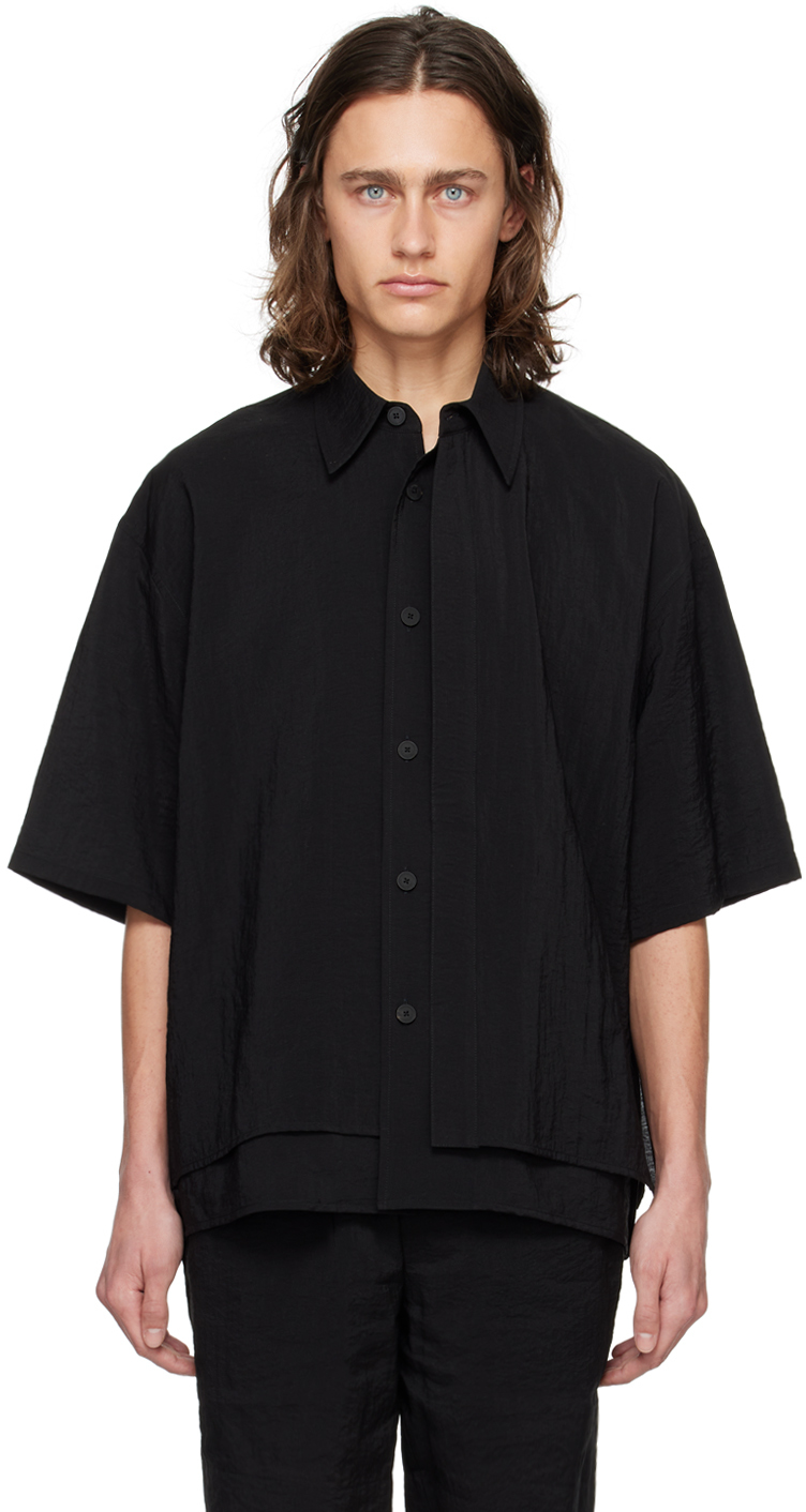 Black Layered Shirt by LE17SEPTEMBRE on Sale