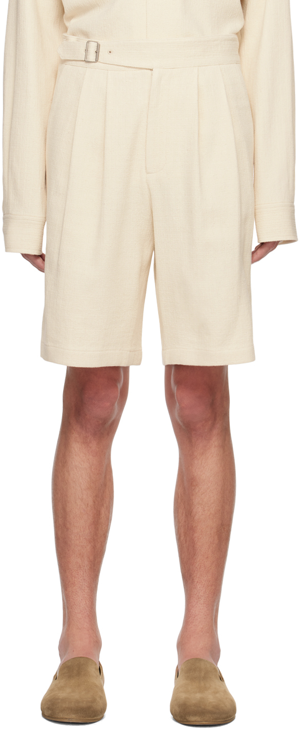 Le17septembre Off-white Pin-buckle Shorts In Ivory
