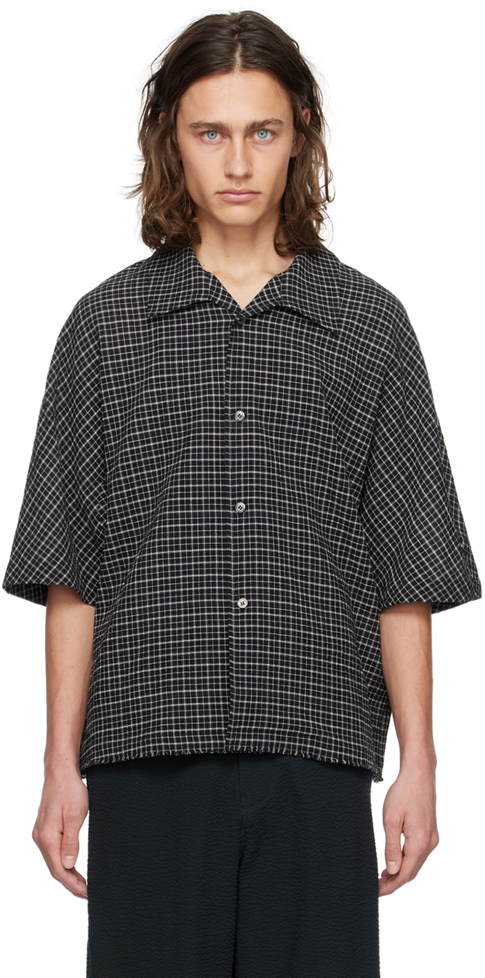 Black Check Shirt by LE17SEPTEMBRE on Sale