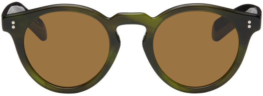 Oliver Peoples Green Martineaux Sunglasses In 168053 E Bark/brown