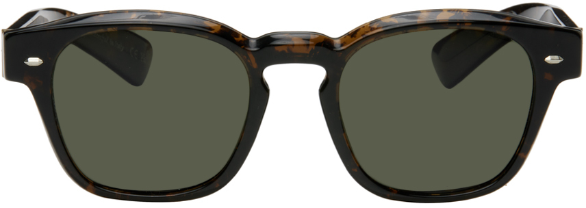 Shop Oliver Peoples Tortoiseshell Maysen Sunglasses In Tort 1747p1