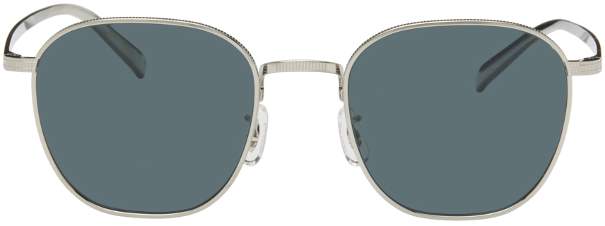 Oliver Peoples Men's Rynn Titanium Square Sunglasses In Silver