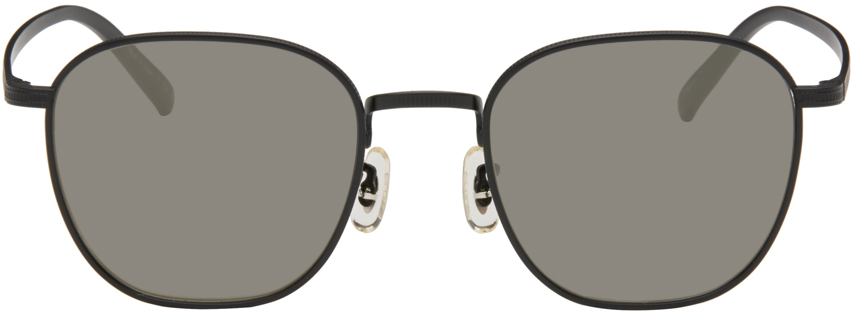 Oliver Peoples Black Rynn Sunglasses In Grey Goldtone