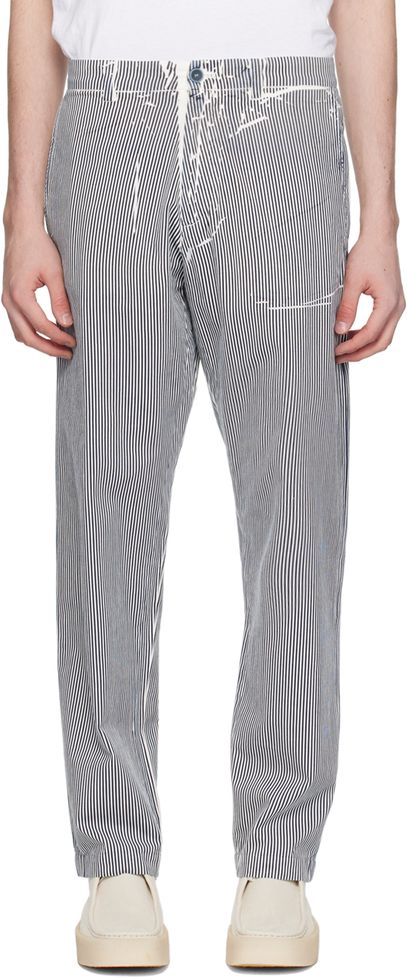 White & Navy Kennari Trousers