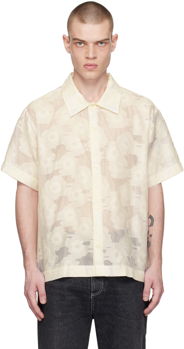 Mfpen Off-white Holiday Shirt In Floral Silk