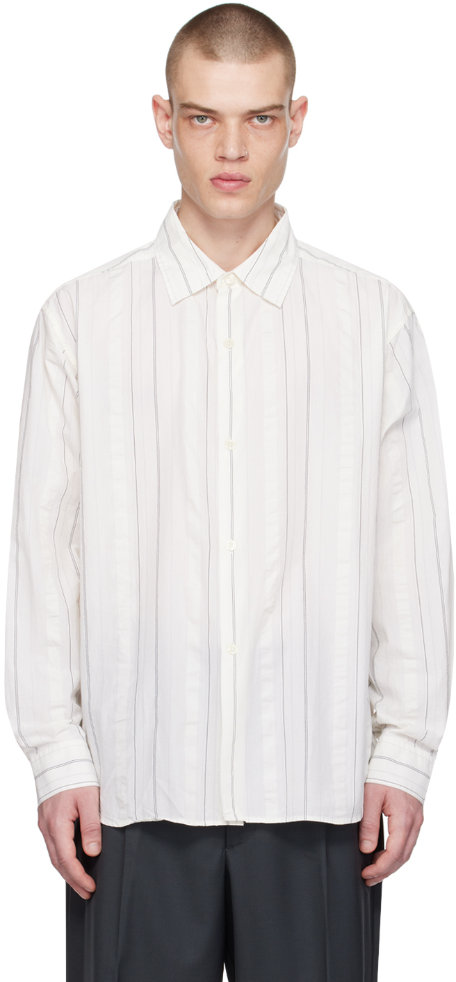 Mfpen Off-white Generous Shirt In White Stripe