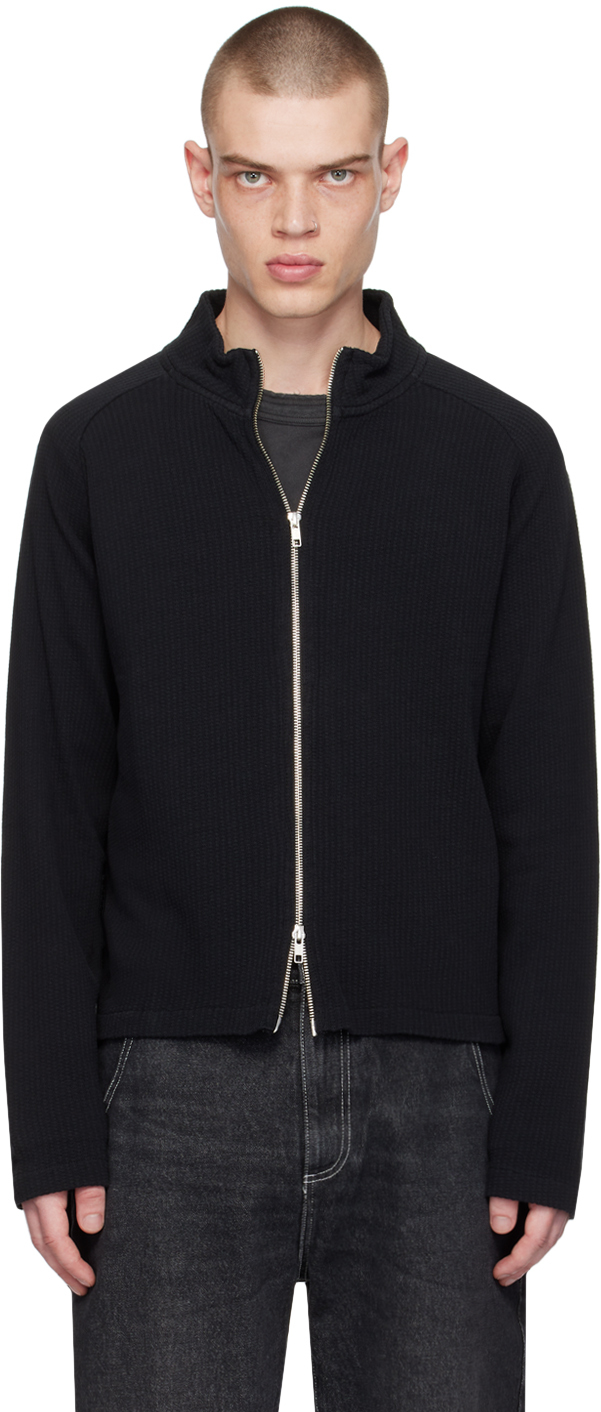 Mfpen Raglan-sleeve Organic-cotton Track Jacket In Black