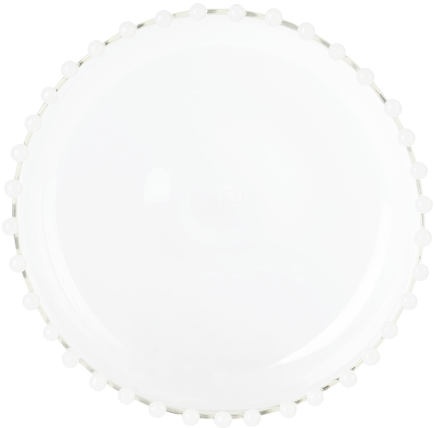 Fazeek White Pearl Platter In Clear & White